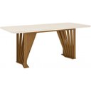 Ver imagem 5 de Conjunto Mesa De Jantar Henn Adriana Tampo De Vidro Com 6 Cadeiras Nature/off White/linho/courano
