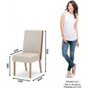 Ver imagem 3 de Conjunto Mesa De Jantar Henn Adriana Tampo De Vidro Com 6 Cadeiras Nature/off White/linho/courano
