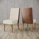 Ver imagem 2 de Conjunto Mesa De Jantar Henn Adriana Tampo De Vidro Com 6 Cadeiras Nature/off White/linho/courano