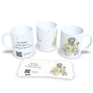 Caneca de Porcelana Coleção Religiosa com Qr Code Orações São Pedro