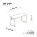 Ver imagem 3 de Mesa de Escritório Madeira 150x70x75cm M150/70PE40TUB 150cm Industrial Nogueira Casablanca e Preto Bege