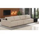 Ver imagem 7 de Sofá Ilha 4 Lugares Living 512cm Modulado Lary Linho Pu Pto K01 Cor Bege