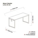 Ver imagem 3 de Mesa de Escritório Madeira 1700x700x750 M170/70PE40TUB 170cm Industrial Walnut e Preto Marrom