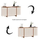 Ver imagem 5 de Buffet Aparador Flow Sense 4 Portas Off White/Freijó – EJ Móveis