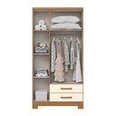 Ver imagem 3 de Guarda-Roupa Solteiro 3 Portas 2 Gavetas MDP Henn Açaí 180,5x91x46,5cm Off White/Cinamomo