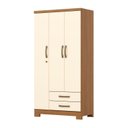 Ver imagem 2 de Guarda-Roupa Solteiro 3 Portas 2 Gavetas MDP Henn Açaí 180,5x91x46,5cm Off White/Cinamomo