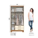 Ver imagem 4 de Guarda-Roupa Solteiro 3 Portas 2 Gavetas MDP Henn Açaí 180,5x91x46,5cm Off White/Cinamomo