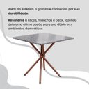 Ver mais imagens de Conjunto Sala de Jantar Mesa Quadrada 75x75cm Tampo Granito Ocre 4 Cadeiras Paraty Marrom/Courino