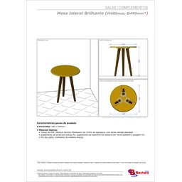 Conjunto de Mesas Brilhante para Sala Offwhite - Bechara - Offwhite - 7