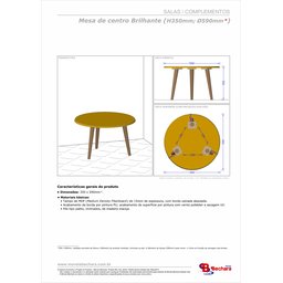Conjunto de Mesas Brilhante para Sala Offwhite - Bechara - Offwhite - 5