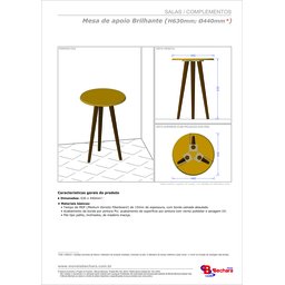 Conjunto de Mesas Brilhante para Sala Offwhite - Bechara - Offwhite - 6