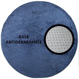 Tapete Redondo 2,00m Quarto Sala Escritório Pelo Macio.:Azul - 3