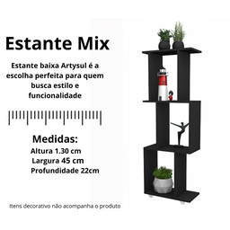 Estante Baixa Mix Preto - 4