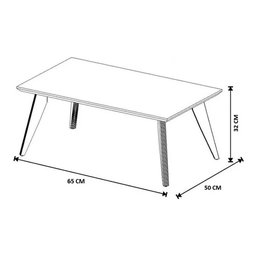 Mesa de Centro Retangular Off White para Sala de Estar em Mdf - 5
