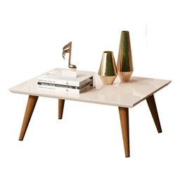 Mesa de Centro Retangular Off White para Sala de Estar em Mdf - 3