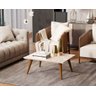 Mesa de Centro Retangular Off White para Sala de Estar em Mdf - 1