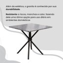 Ver mais imagens de Conjunto Sala de Jantar Mesa Quadrada 75x75cm Tampo Granito Ocre 4 Cadeiras Paraty Preto/Courino Marrom/Fosco