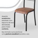 Ver imagem 6 de Conjunto Sala de Jantar Mesa Quadrada 75x75cm Tampo Granito Ocre 4 Cadeiras Paraty Preto/Courino Marrom/Fosco