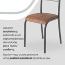 Ver imagem 6 de Conjunto Sala de Jantar Mesa Quadrada 75x75cm Tampo Granito Ocre 4 Cadeiras Paraty Prata/Courino Marrom/Mart