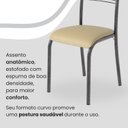 Ver imagem 6 de Conjunto Sala de Jantar Mesa Quadrada 75x75cm Tampo Granito Ocre 4 Cadeiras Paraty Prata/Creme/Mart