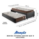 Ver imagem 2 de Bicama Box Solteirão 103x208 Suede Preto com 2 Colchões Relax Adorabile Molas Ensacadas Ecoflex