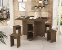 Ver imagem 1 de Mesa De Jantar Jade Dobravél Apartamento Lazer 120 Cm -100% MDF -Multifuncional - Castanho