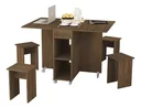 Ver imagem 2 de Mesa De Jantar Jade Dobravél Apartamento Lazer 120 Cm -100% MDF -Multifuncional - Castanho