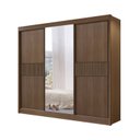 Ver imagem 6 de Guarda-roupa Casal Ripado 3 Portas de Correr com Espelho 100% Mdf Cristal