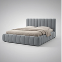 Ver imagem 1 de Cama Estofada Queen 1,60m Premium Conforto Edesign Moderno Linho Boucle Cinza