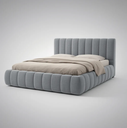Ver imagem 1 de Cama Estofada Queen 1,60m Premium Conforto Edesign Moderno Linho Boucle Cinza