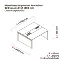 Ver imagem 3 de Estação de Trabalho Mesa Plataforma Escritório Dupla para 2 Pessoas com Caixa de Tomada Pé Painel