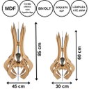 Ver imagem 4 de Luminária de Chão MDF HOLAMBRA:Marrom/Kit com 2 - 85x45cm e 60x30cm