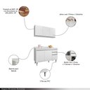 Ver imagem 3 de Conjunto Balcão de Cozinha Pursat com Tampo e Armário Aéreo Mdp/bp Branco G96 - Gran Belo