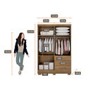 Ver imagem 5 de Guarda Roupa Solteiro com Pés 4 Portas 3 Gavetas - Encant-Cumaru - Móveis Novo Horizonte