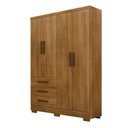 Ver imagem 1 de Guarda Roupa Solteiro com Pés 4 Portas 3 Gavetas - Encant-Cumaru - Móveis Novo Horizonte