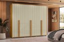 Ver imagem 3 de Roupeiro Volpi 100% Mdf Ripado 6 Portas e 6 Gavetas - Cumaru Opala - Madetec