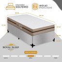 Ver mais imagens de Cama Box Solteiro Suede + Colchão Molas Ensacadas Royal Sleep Bioclassic 88cm - Suporta até 120 kg