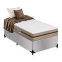 Ver imagem 1 de Cama Box Solteiro Suede + Colchão Molas Ensacadas Royal Sleep Bioclassic 88cm - Suporta até 120 kg