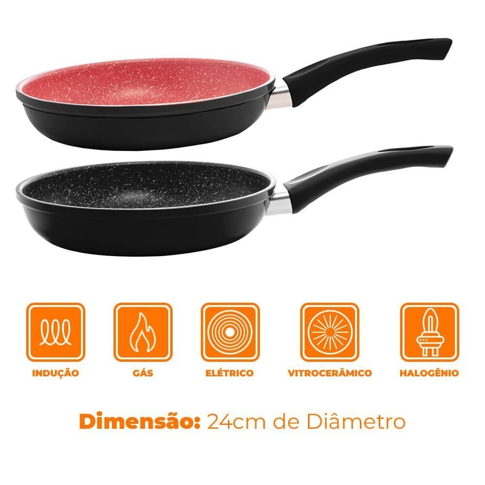 Frigideira de Indução Revestimento Antiaderente Cerâmica 24cm - Lyor ...