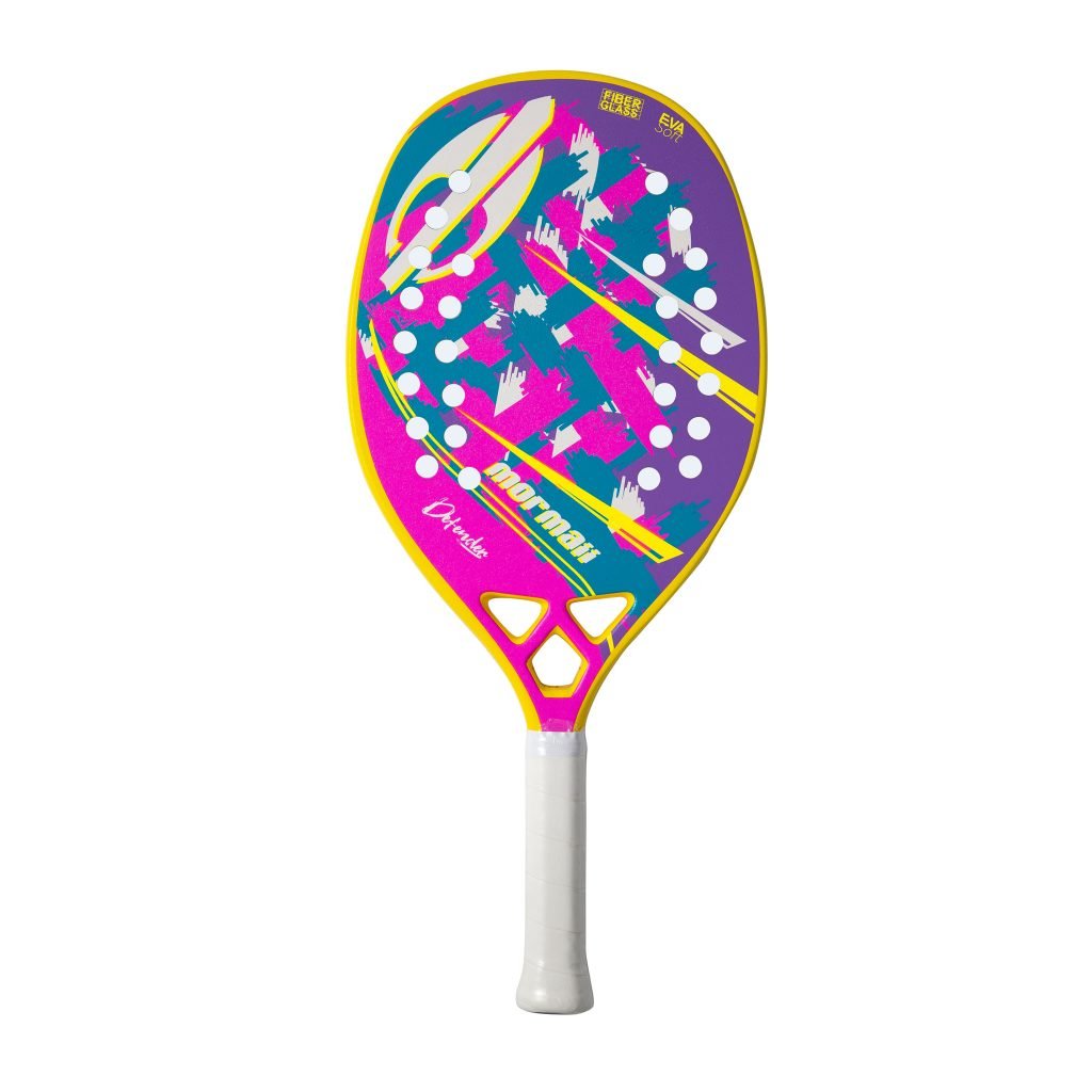 Raquete de Beach Tennis Mormaii Defender - Rosa/Amarelo - 1