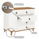 Ver imagem 4 de Cômoda Decor Infantil Juvenil Quarto 4 Gavetas 1 Porta Retrô Pés Madeira:branco/cedro