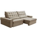 Ver imagem 4 de Sofá Retrátil Reclinável para Sala 4 Lugares 290cm Nebrasca F04 Veludo Bege - Lyam Decor