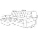 Ver imagem 3 de Sofá Retrátil Reclinável para Sala 4 Lugares 290cm Nebrasca F04 Veludo Bege - Lyam Decor