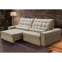 Ver imagem 2 de Sofá Retrátil Reclinável para Sala 4 Lugares 290cm Nebrasca F04 Veludo Bege - Lyam Decor