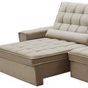 Ver imagem 5 de Sofá Retrátil Reclinável para Sala 4 Lugares 290cm Nebrasca F04 Veludo Bege - Lyam Decor