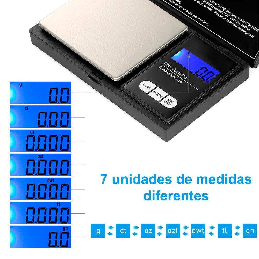 Mini Balança de Precisão Portátil LCD 0.01g a 100g - 2