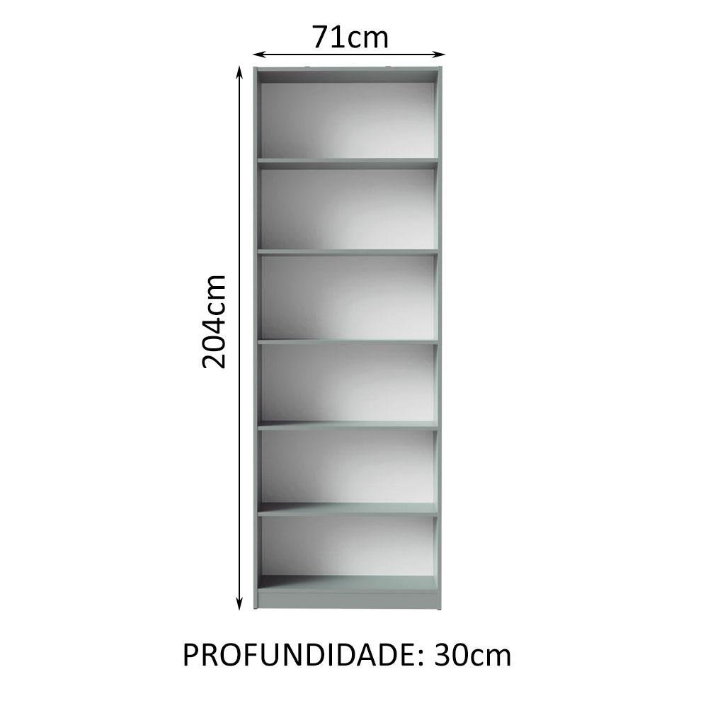 Estante Livreiro Madesa 6908 com 6 Nichos - Cinza - 4