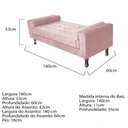 Ver imagem 5 de Recamier Baú Félix Solteiro 160 cm Suede - Doce Sonho Móveis ML/R1/FELIX/160/B/S Rosê