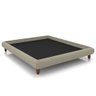Cama Queen Base Box 158x198cm Pés Madeira Cold P02 Veludo Bege - Mpozenato - 1
