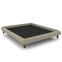 Ver imagem 1 de Cama Queen Base Box 158x198cm Pés Madeira Cold P02 Veludo Bege - Mpozenato